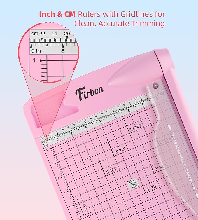Firbon 12" Guillotine Paper Cutter, Heavy Duty 12-Sheet Capacity Trimmer - Image 3