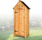 vingli outdoor wooden storage shed, garden shed outside, close-up detail