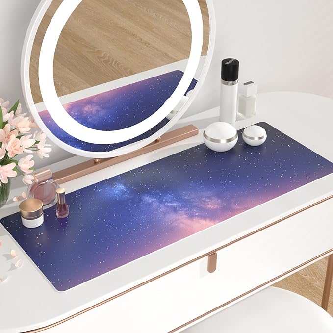 QIYI Desk Pad, Galaxy PU Leather Desk Blotter Protector, Waterproof Computer - Image 6