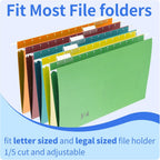 Reastar 120 Pcs Hanging File Folder Tabs, with 200 Pcs Inserts, Clear | Sturdy Plastic, 1/5-Cut, Fit Legal Sized File Folders, 2 in Insert for Writing on, Help Organize and Find File