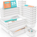 WOWBOX 25 PCS Plastic Drawer Organizer Set, 4 Sizes Desk Drawer Divider by WOWBOX