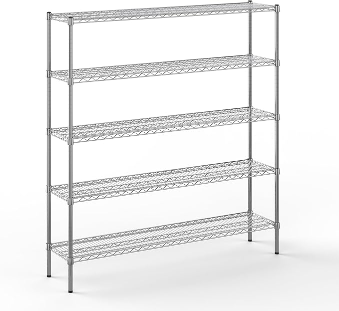 Regal Altair 14" Deep x 60" Wide x 64" Height Wire Shelving Kit | 5-Tier | NSF by Regal+Altair