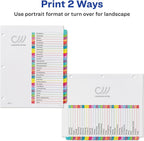 Avery 1-31 Dividers for 3 Ring Binders, 31 Tabs per Set, Customizable Table of Contents, Multicolor Arched Tabs, Great for Organizing Reports, Projects, and More (11846) (Pack of 12)