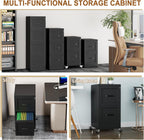 2 drawer rolling metal file cabinet with lock,narrow, view 9