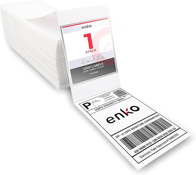 enKo 4x6 Thermal Fan Fold Labels Compatible by enKoProducts