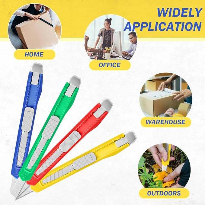 Zhehao 500 Pcs Box Cutters Bulk Retractable Utility Knife Office Supplies 14mm - Image 5