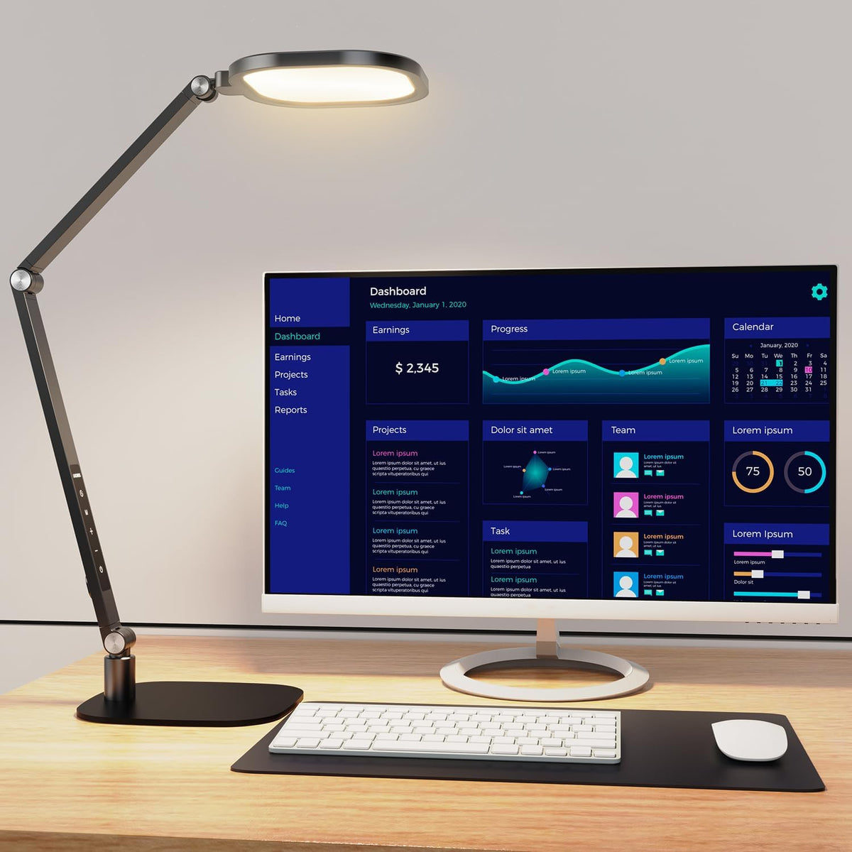 litones led desk lamp for home office, soft, main product view