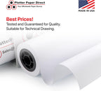Plotter Paper Direct 36in x 300ft Uncoated White Plotter Paper, 24 Lb, 2'' Core, 92 Bright White, for CAD Printing on Wide Format Ink Jet Printers (2-Pack)