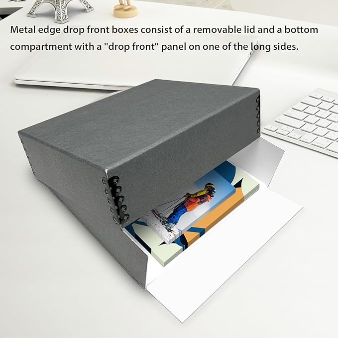 Lineco Museum Archival Storage Box, 20.75x24.75x3 in. Drop Front Design. - Image 5