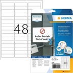 HERMA Self Adhesive Removable Multi-Purpose Labels, 48 Labels Per A4 Sheet, 1200 Labels for Printers, Small, 63.5 x 16.9 mm (10005)