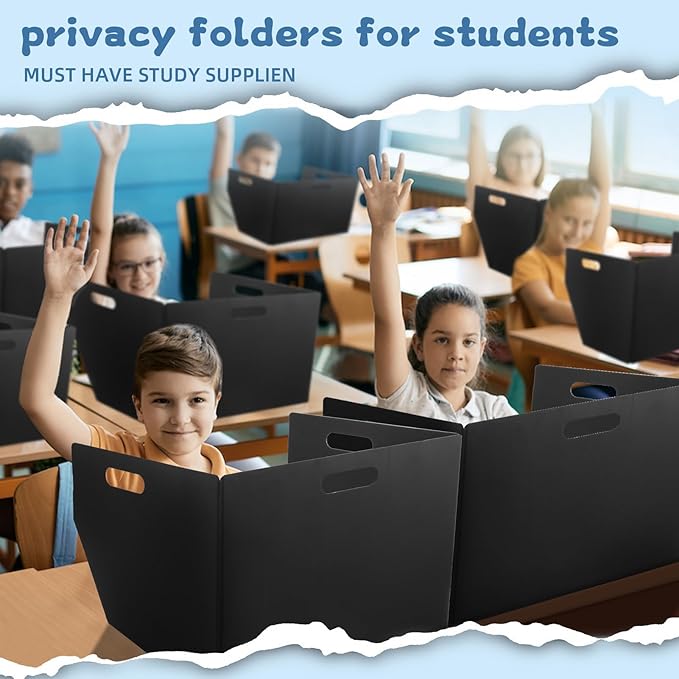 24-Pack Plastic Desk Dividers for Students, Privacy Folders for Students - Image 8