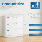 PEUKC 3 Drawer File Cabinet, Lateral Filing Cabinets - Image 2