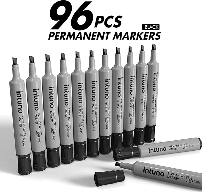 INTUNO Permanent Markers, Chisel tip, Oil-Based Permanent Markers, Waterproof - Image 2