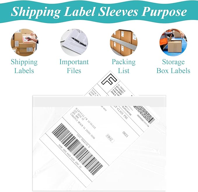 6”×9” Self-Adhesive Shipping Label Sleeves, FungLam Shipping Label Sleeves - Image 4