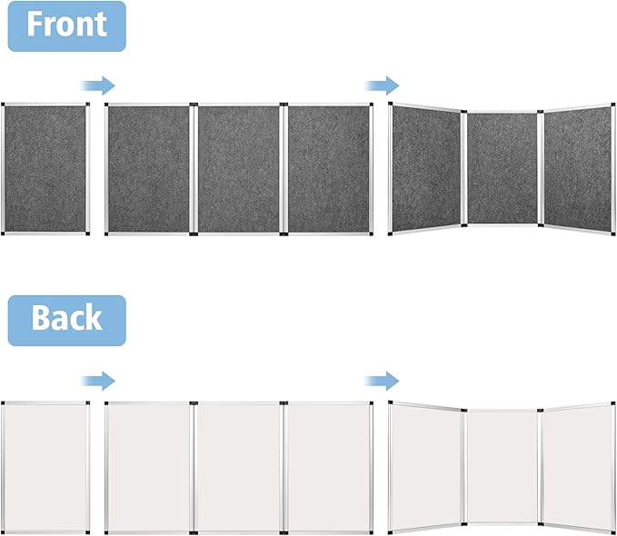 Nisorpa 3+1 Panel Trade Show Presentation Board 70.8 x 35.4 in Desktop Tri Fold - Image 7