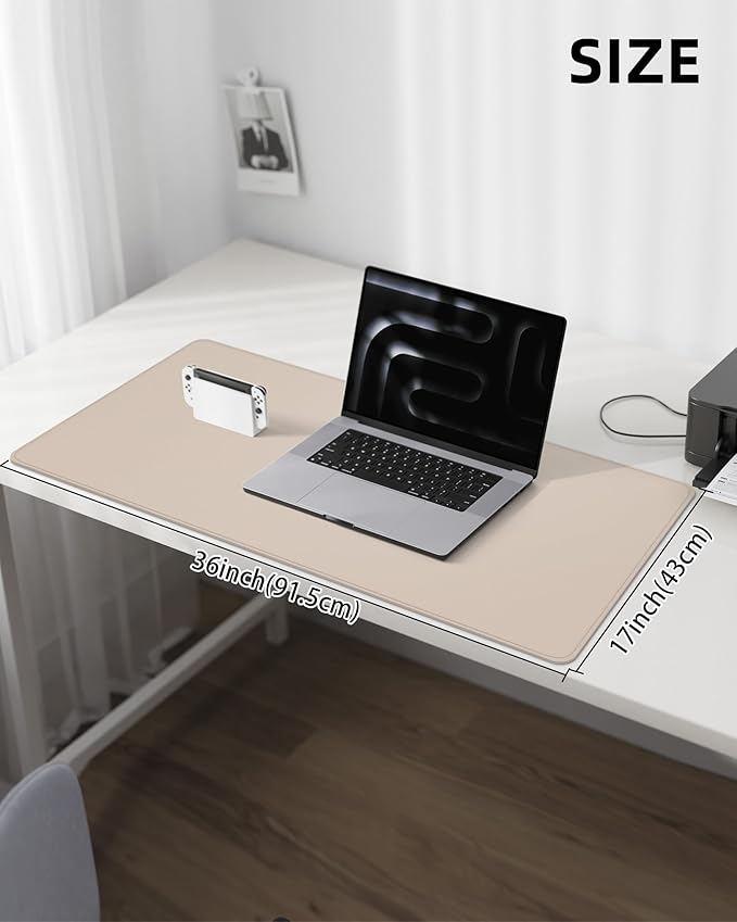Leather Desk Protector, Large Mouse Pad, Waterproof PU Leather Blotter Mat - Image 5