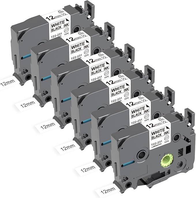 RASSURT Brother Label Maker Tape, 12mm 0.47 Laminated Tape by RASSURT