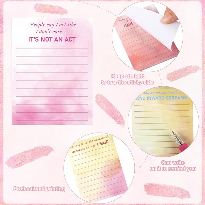 Funny Notepads with Sayings Sticky Funny Office Supplies to Do List Sarcastic - Image 3