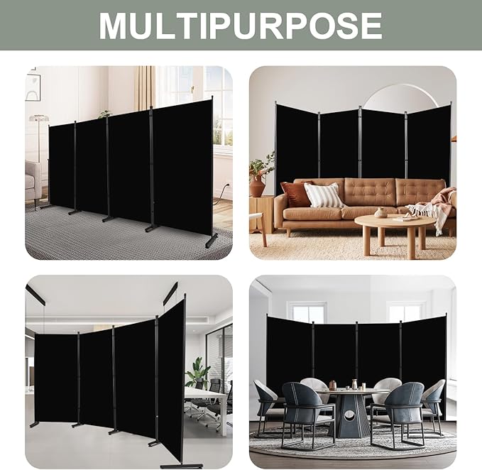 Room Divider 6FT 4 Panel Privacy Screen, Portable Room Partitions and Dividers - Image 7