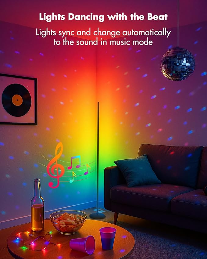Vexinat Corner Floor Lamp, Smart RGB LED Corner Lamp - Image 5