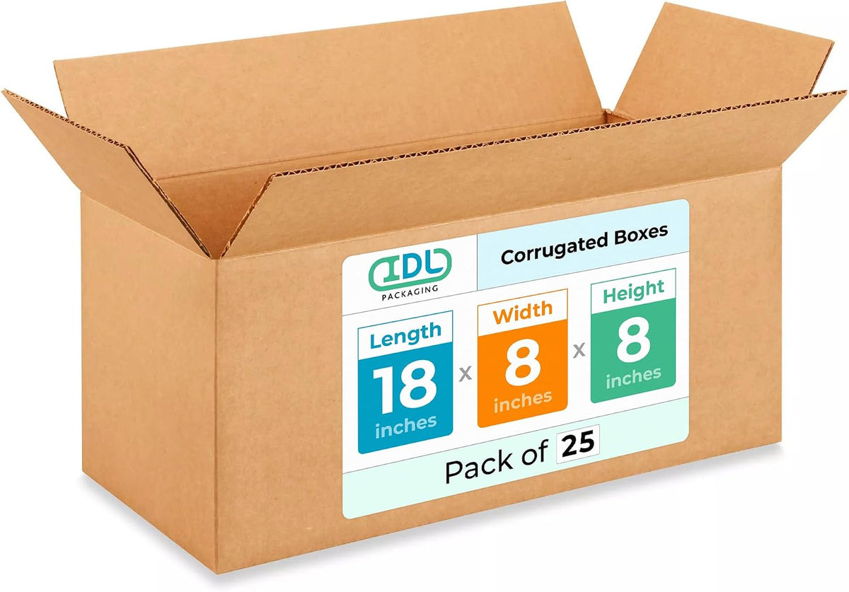 Medium Shipping & Moving Boxes 18"L x 8"W x 8"H