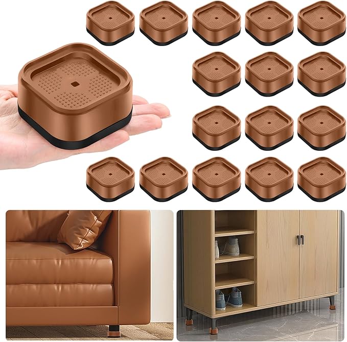 shouwuhho 16 Pack Furniture Risers Adjustable Bed Risers Heavy Duty Lifts by EnjoyLifeEnjoyHappiness