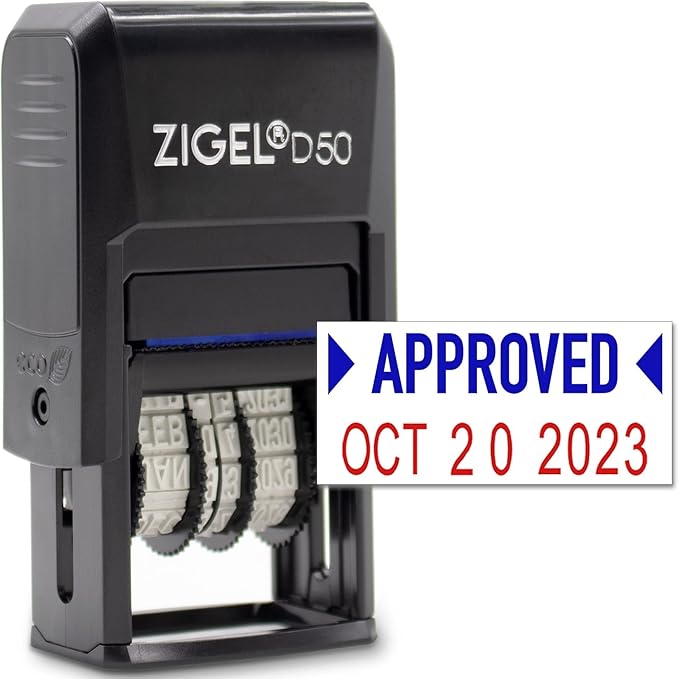 ZIGEL D50 Date Stamp with Phrase by ZIGEL