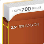 Pendaflex Expanding File Pockets, Letter Size, Redrope, 3.5" Expansion (1524E-OX) & File Pockets, 1.75 Inch Expansion, Brown, Letter, 25 per Box (1514C-OX)