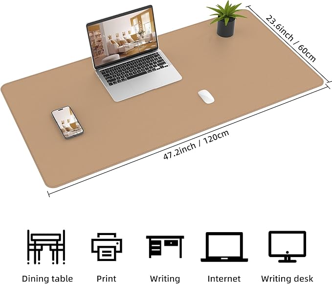 Leather Desk pad Protector, Large Desk mat - Image 2