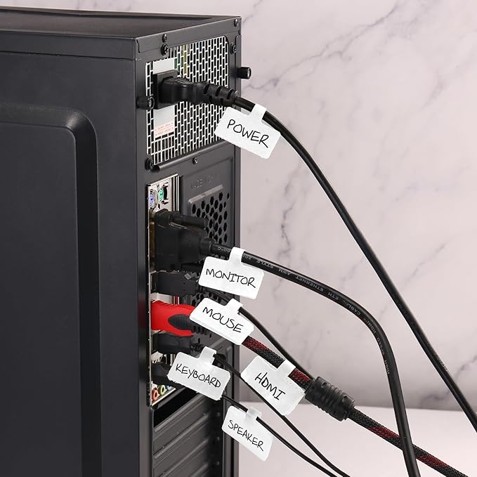 Reusable Cable Cord Wire Labels, Hook&Loop Closure, - Image 6