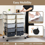 LDAILY 10 Drawer Rolling Cart, Storage Cart Organizer on Wheels, Drawer Cart - Image 4