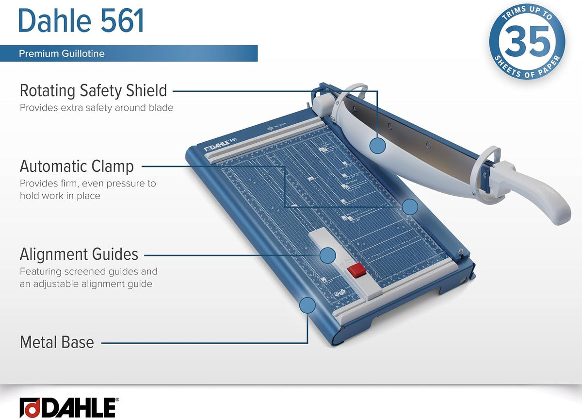 Dahle 561 Paper Cutter, 14-Inch, Self-Sharpening, 35-Sheet Capacity