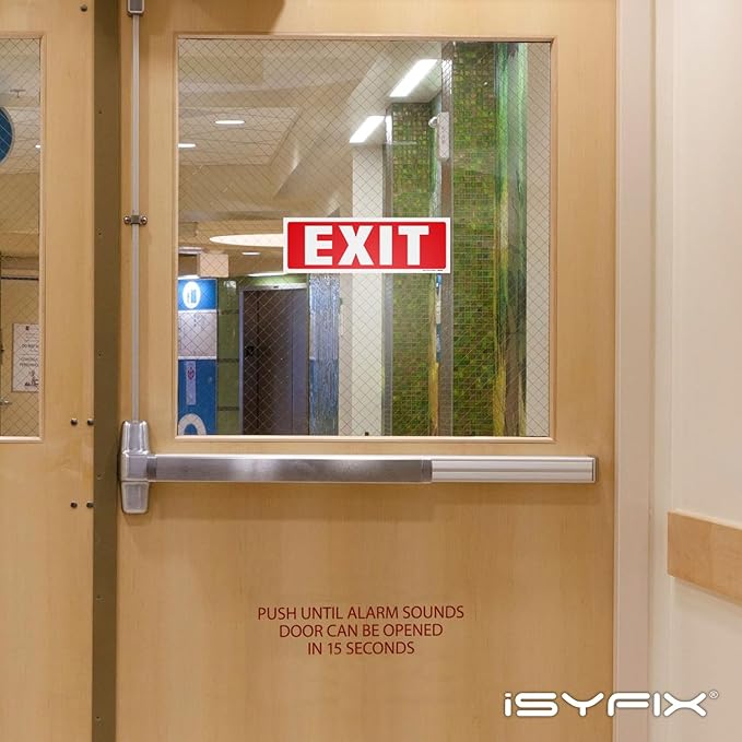 iSYFIX Exit Signs Stickers – 6 Pack 12x4 Inch – Premium Self-Adhesive Vinyl - Image 3