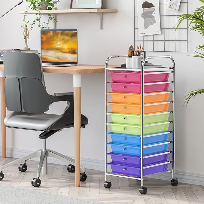 GLACER 10 Drawers Rolling Cart, Storage Cart - Image 2