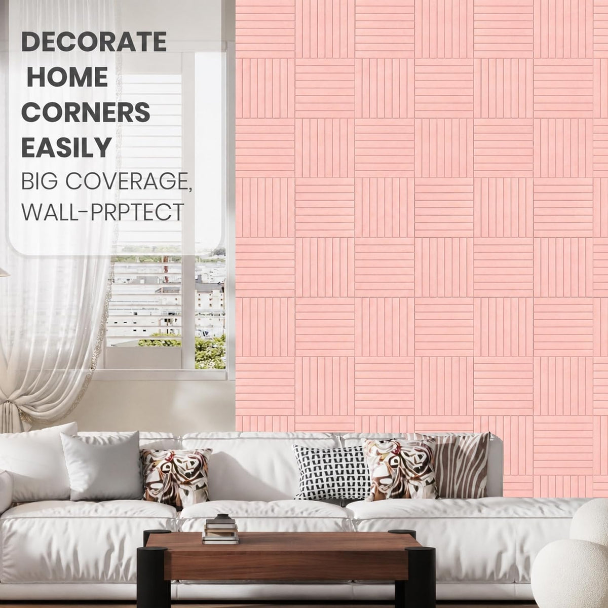 48" x 36" Large Felt Bulletin Board, Eight-Stripe Pink