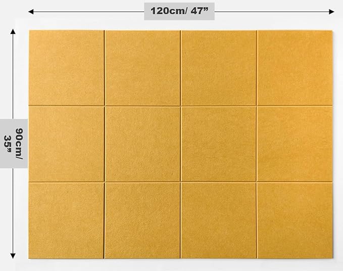 DECORITA Felt Wall Tiles | Large Cork Board Alternative | Aesthetic Felt - Image 3