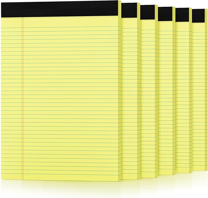 6 Pack Yellow Legal Pads 8.5 x 11 College Ruled Lined Writing Note Pads 8.5 x by Aidunmis
