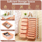 COSTWAY 15-Drawer Rolling Storage Cart, Mobile Utility Cart - Image 4