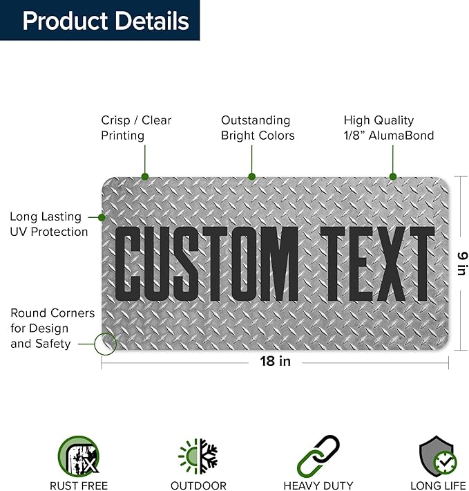 Custom Sign, Custom Street Sign, 11 Font Colors, 13 Font Styles, 4 Hole Options - Image 6