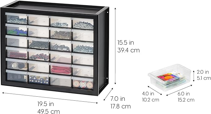IRIS USA Plastic Storage Drawers, Stackable Small Parts Organizer Cabinet - Image 3