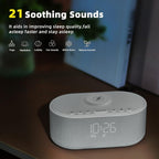 odokee sound machine alarm clock with wireless charging, side view