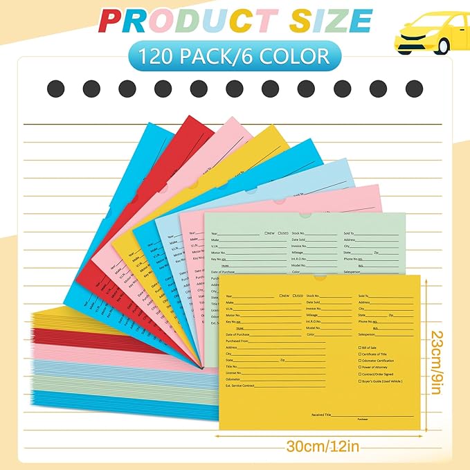 120 Pcs 9 x 12 In Vehicle Dealer Jackets - Image 3