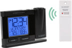 la crosse technology 616-41667-int black atomic projection alarm, close-up detail