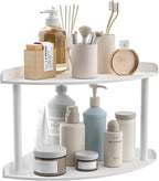 Sezanrpt 2 Tier Acrylic Corner Shelf Organizer Storage 9.5x9.5x8 Inch, Study by Sezanrpt