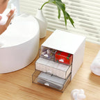 MILULUGO Makeup Organizer with 4 Drawers, Desk Organizer, Cosmetics Storage Box - Image 6