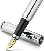 BEILUNER Silver Fountain Pen, Stunning Luxury Pens by BEILUNER
