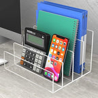 Halyuhn Acrylic File Organizer, 4Sections Clear Desk Organizer - Image 4