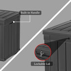 PATIOEASY 50GAL Deck Box Black, Waterproof Resin Outdoor Storage - Image 4