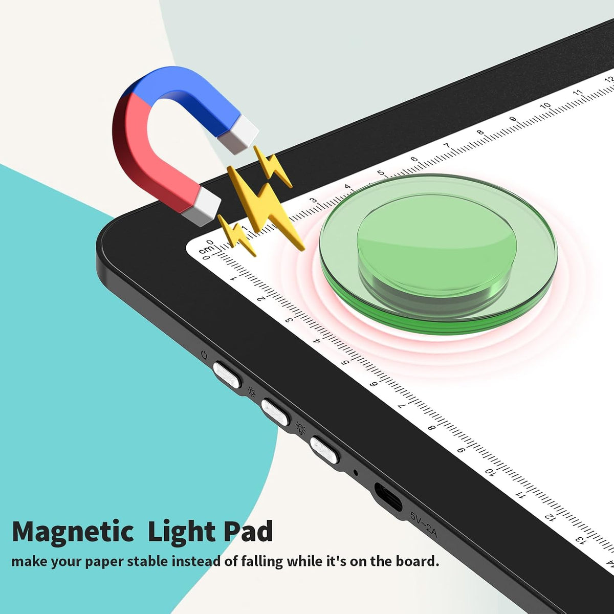 elice rechargeable a4 light pad with carry bag on a desk or shelf