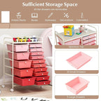 DORTALA 15-Drawer Rolling Storage Cart - Image 5